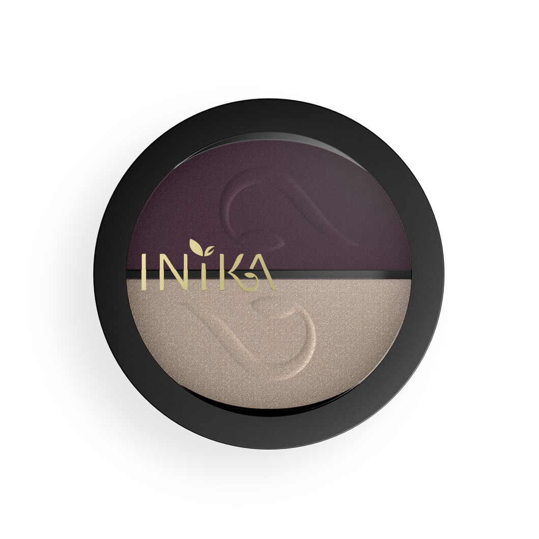 INIKA Pressed Mineral Eye Shadow Duo - Plum & Pearl